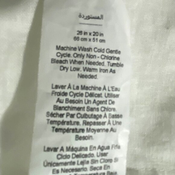 Pottery Barn Pickstitch Standard White Pillow Cover with Ties Farmhouse Bohemian - Picture 7 of 8